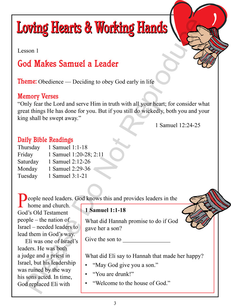 Loving Hearts and Working Hands - 1 Samuel-1 Kings 11