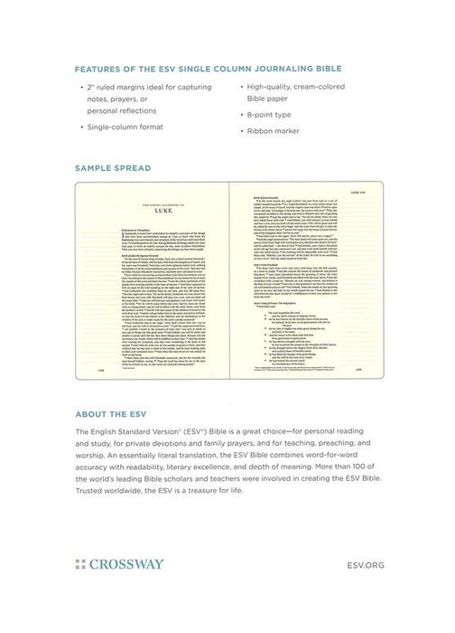 ESV Single Column Journaling Bible Brown/Cordovan TruTone