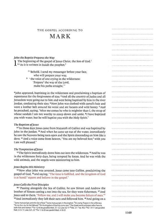 ESV Red Letter Edition Single Column Journaling Bible Black HB