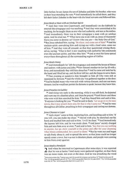 ESV Red Letter Edition Single Column Journaling Bible Black HB