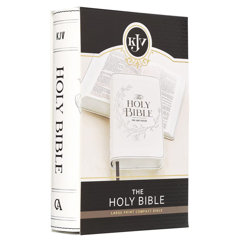 KJV Compact Large Print Bible Pearlized White Faux Leather