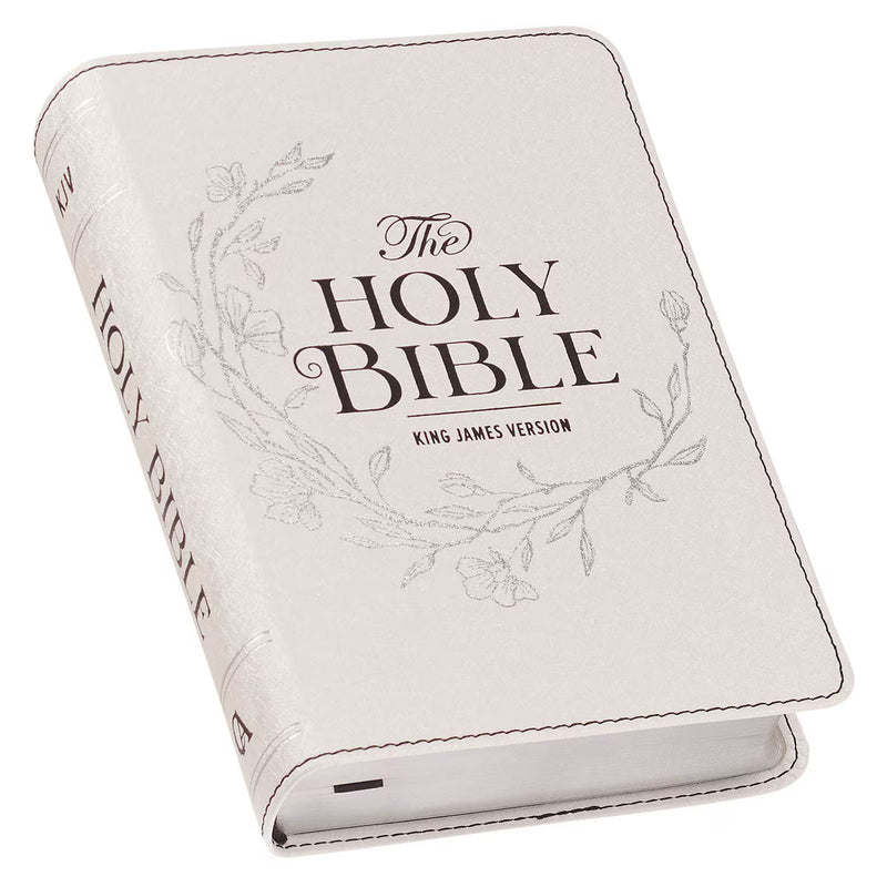 KJV Compact Large Print Bible Pearlized White Faux Leather