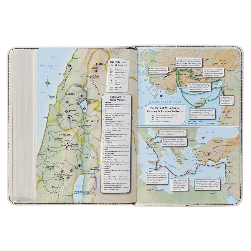 KJV Compact Large Print Bible Pearlized White Faux Leather