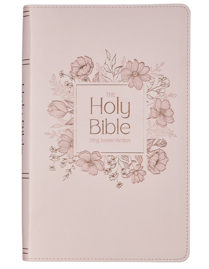KJV Giant Print Bible Blush Floral Faux Leather Indexed