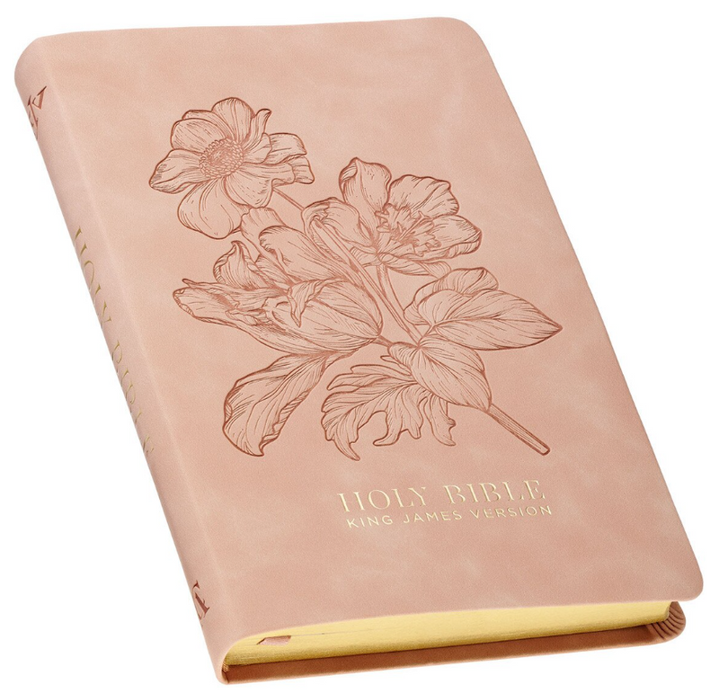 KJV Gift Edition Bible Dusty Pink Floral Faux Leather *