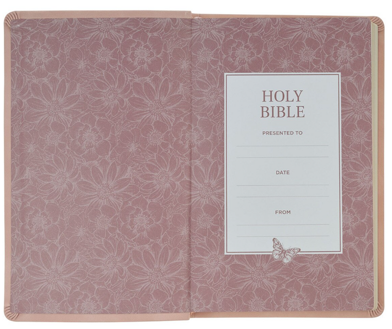 KJV Gift Edition Bible Dusty Pink Floral Faux Leather *