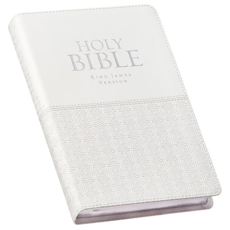 KJV Deluxe Gift Bible White Faux Leather Indexed