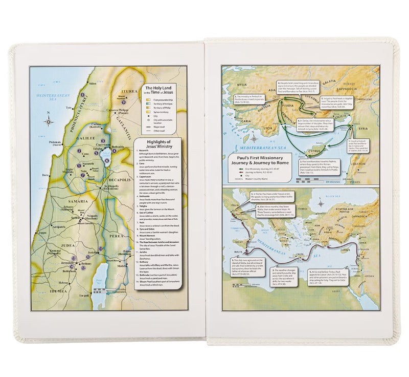 KJV Deluxe Gift Bible White Faux Leather Indexed