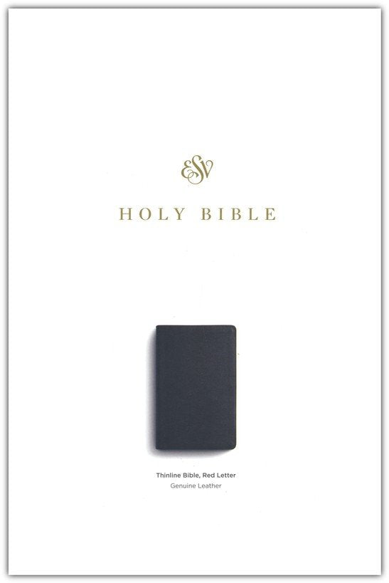ESV Thinline Bible Black Genuine Leather