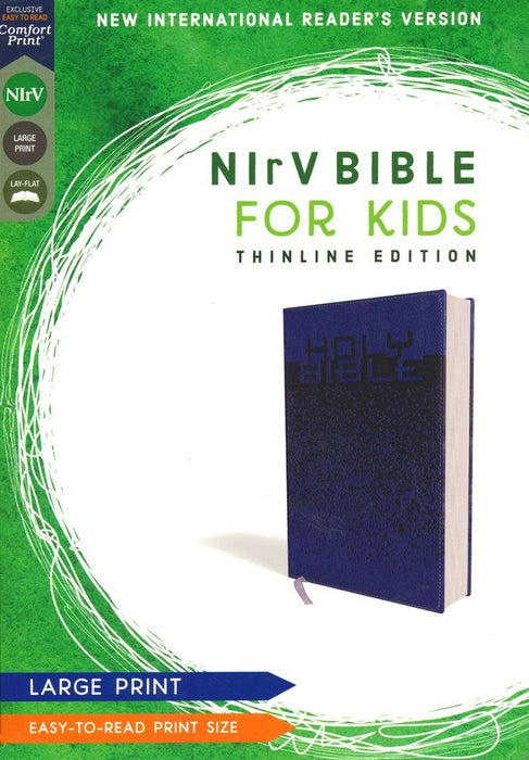 NIrV Bible for Kids, Large Print, Blue Leathersoft