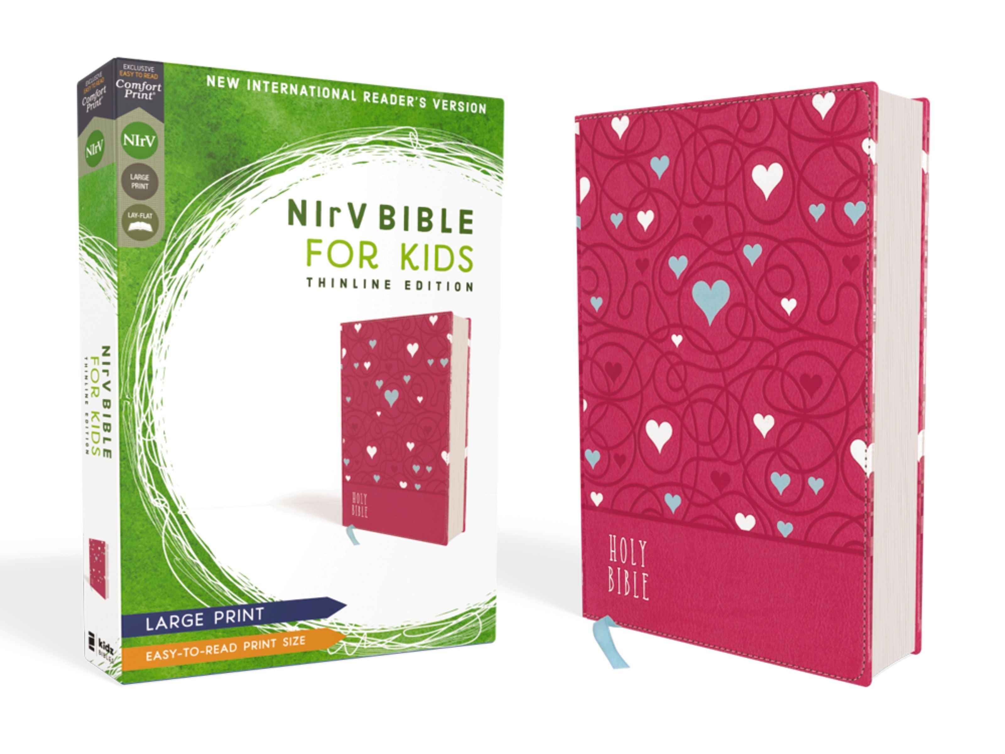 NIrV Bible for Kids, Large Print, Pink Leathersoft — One Stone