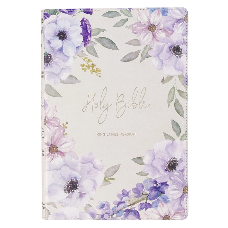 KJV Giant Print Full-Size Bible Floral Faux Leather Indexed