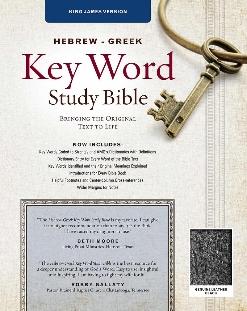 KJV Hebrew-Greek Key Word Bible Black Genuine Leather