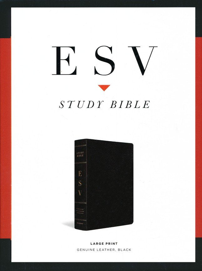 ESV Study Bible Large Print - Black Genuine Leather, Indexed