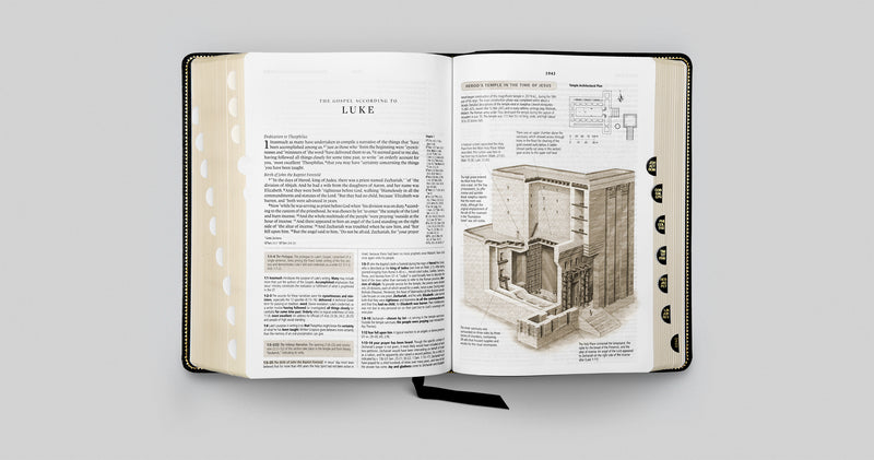 ESV Study Bible Large Print - Black Genuine Leather, Indexed