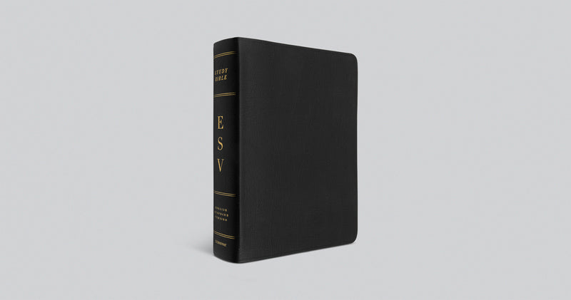 ESV Study Bible Large Print - Black Genuine Leather, Indexed