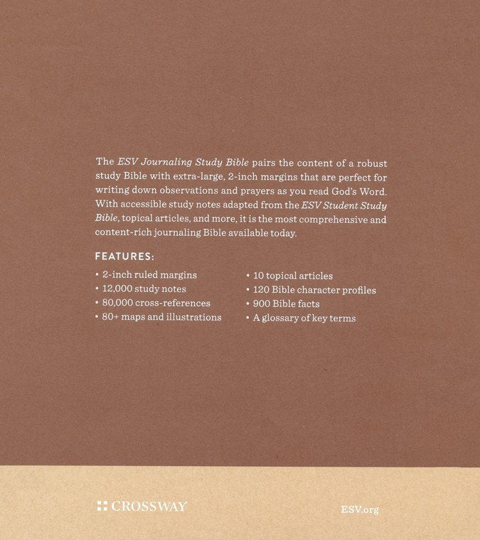 ESV Journaling Study Bible, Brown/Chestnut TruTone (top, due 12/10)