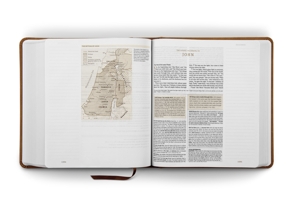 ESV Journaling Study Bible Caramel Trutone over Board