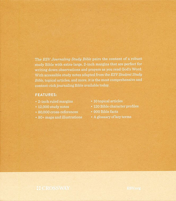 ESV Journaling Study Bible Caramel Trutone over Board