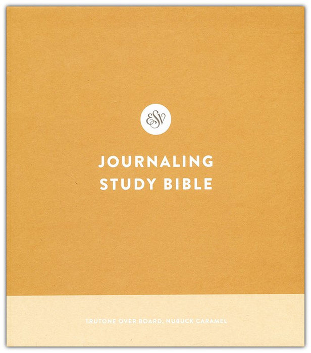 ESV Journaling Study Bible Caramel Trutone over Board