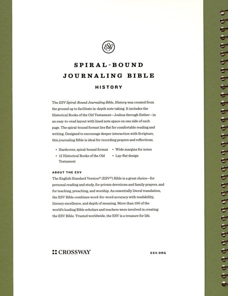 ESV Spiral-Bound Journaling Bible: History