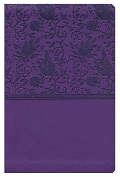 KJV Large Print Compact Bible Purple LeatherTouch