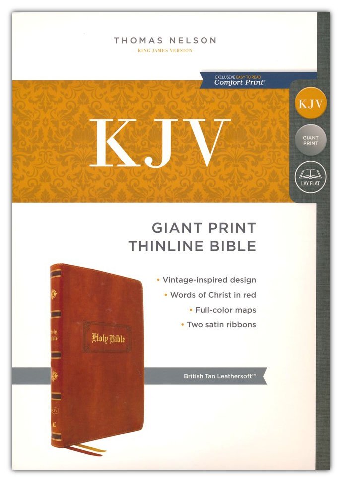 KJV Giant Print Thinline Bible Tan Leathersoft Vintage Series