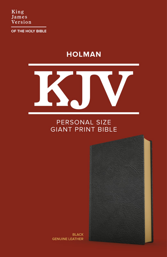 KJV Personal Size Giant Print Bible, Black Genuine Leather