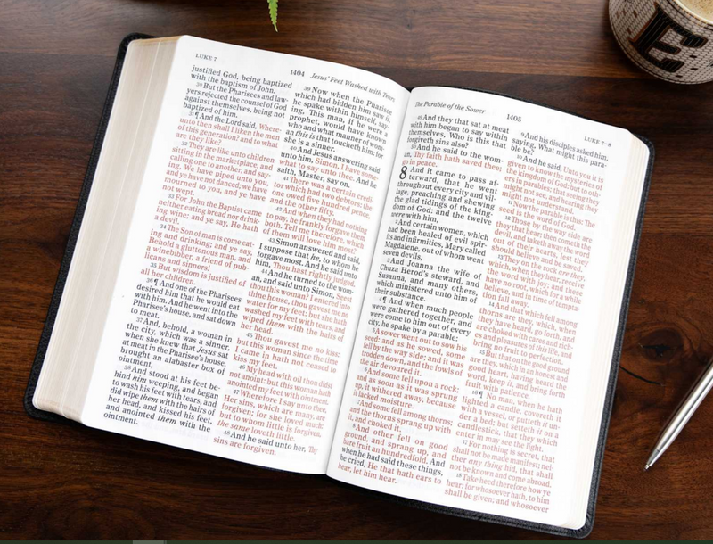 KJV Personal Size Giant Print Bible, Camel Suedesoft Leathertouch