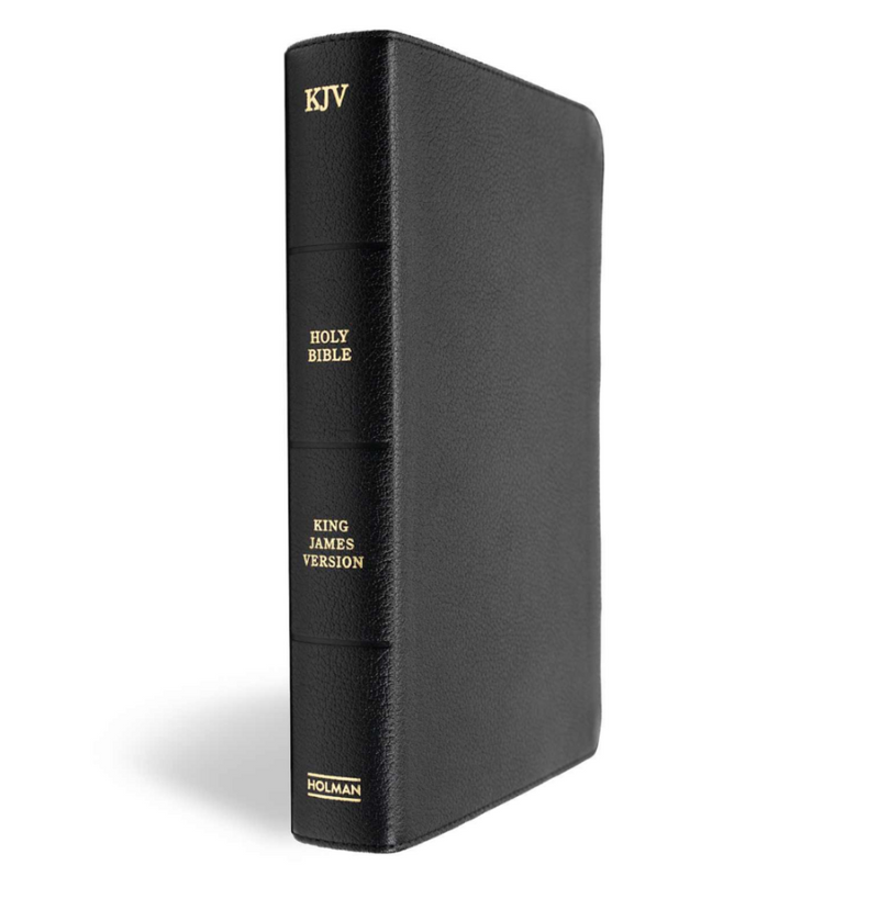 KJV Personal Size Giant Print Bible, Black Genuine Leather