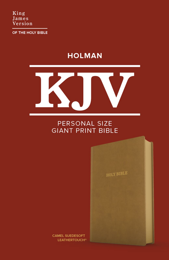 KJV Personal Size Giant Print Bible, Camel Suedesoft Leathertouch