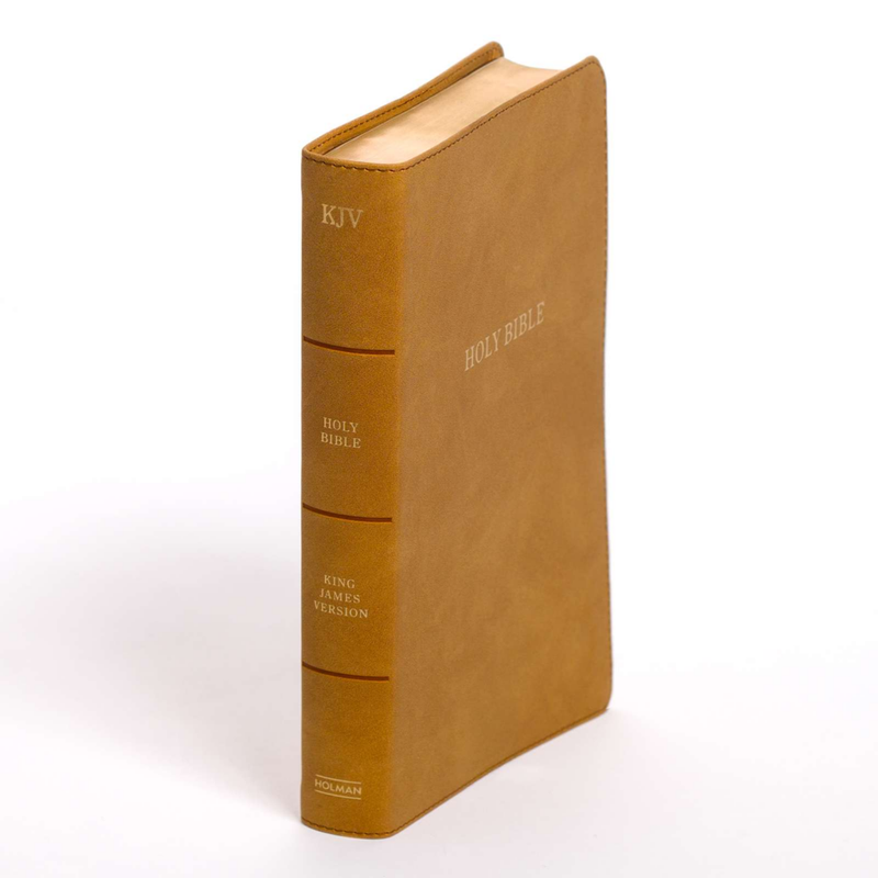 KJV Personal Size Giant Print Bible, Camel Suedesoft Leathertouch