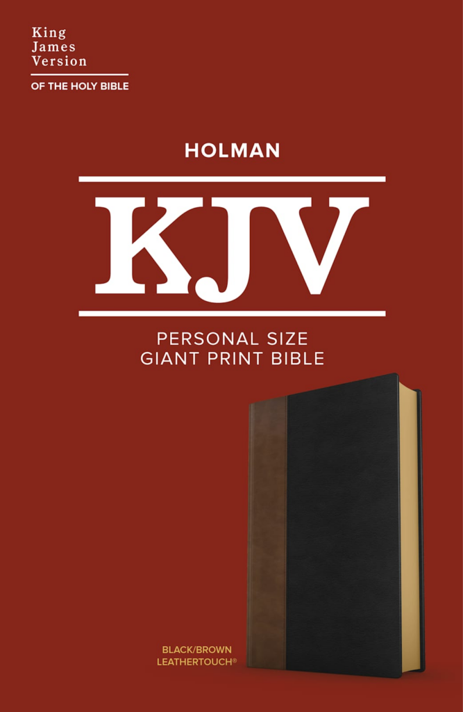 KJV Personal Size Giant Print Bible, Black/Brown Leathertouch