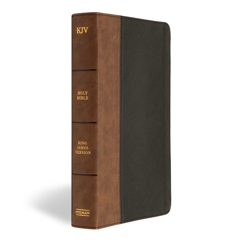 KJV Personal Size Giant Print Bible, Black/Brown Leathertouch