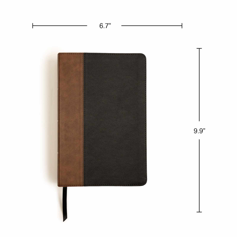 KJV Personal Size Giant Print Bible, Black/Brown Leathertouch