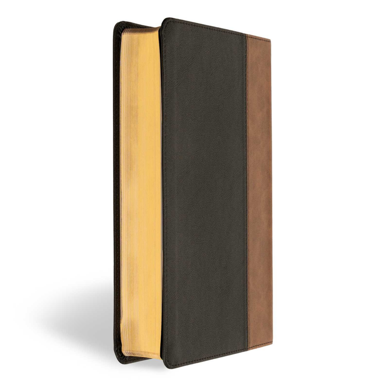 KJV Personal Size Giant Print Bible, Black/Brown Leathertouch