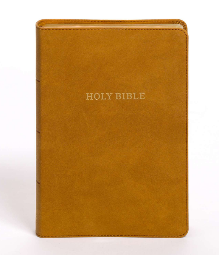 KJV Personal Size Giant Print Bible, Camel Suedesoft Leathertouch