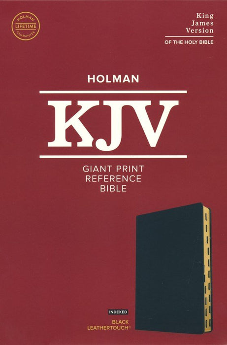 KJV Giant Print Reference Bible, Black LeatherTouch, Indexed