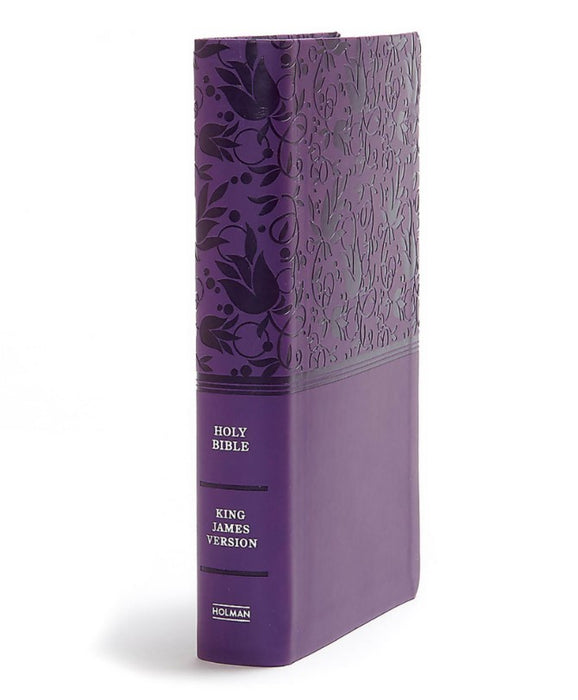 KJV Giant Print Reference Bible, Purple Leather Touch