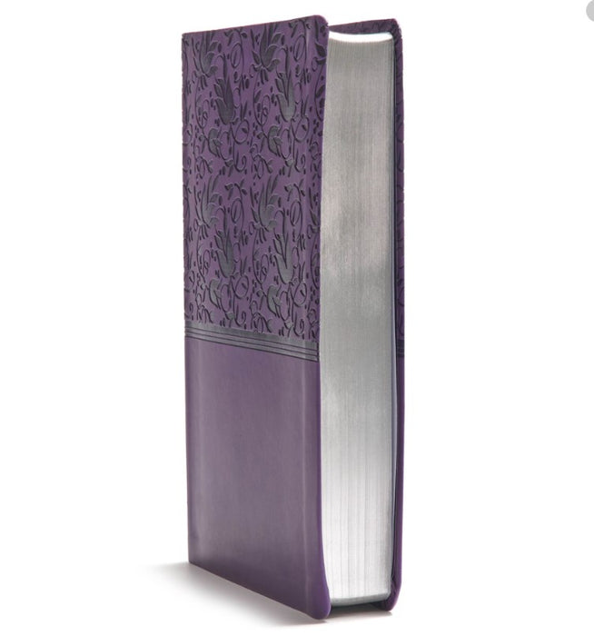 KJV Giant Print Reference Bible, Purple Leather Touch