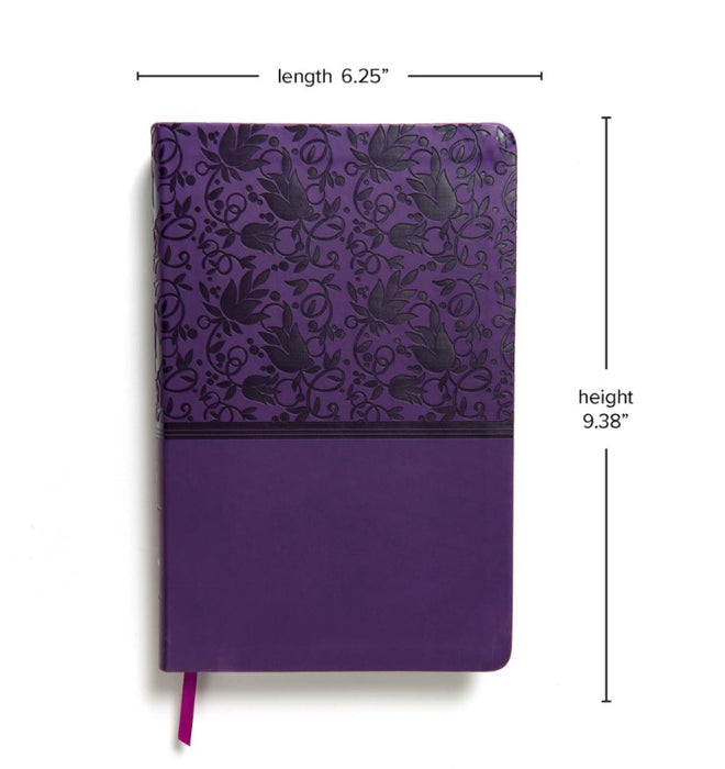 KJV Giant Print Reference Bible, Purple Leather Touch