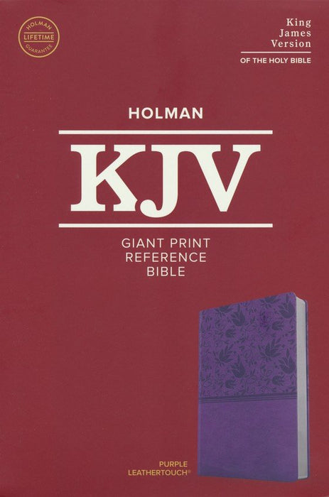 KJV Giant Print Reference Bible, Purple Leather Touch