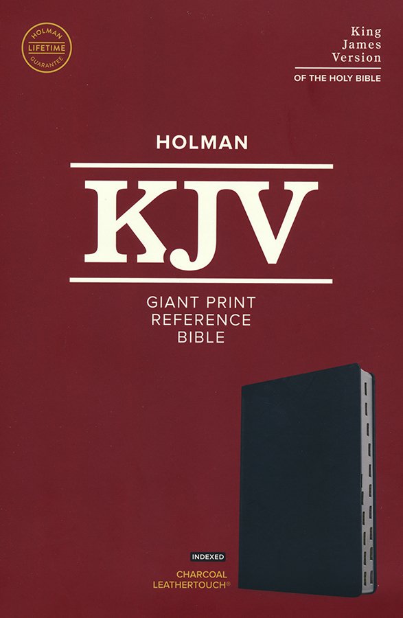 KJV Giant Print Reference Bible, Charcoal LeatherTouch, Indexed