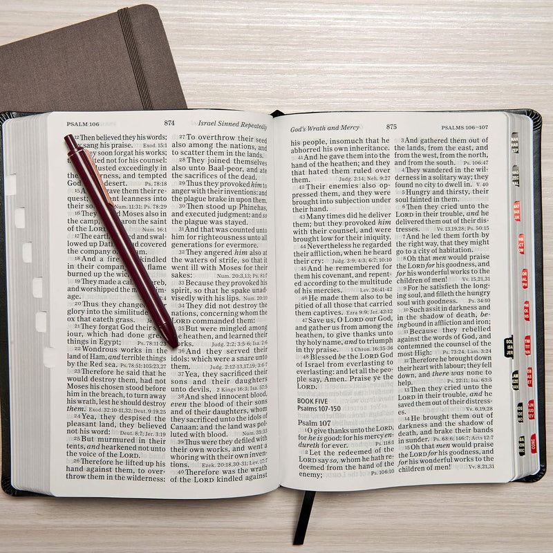 KJV Giant Print Reference Bible, Charcoal LeatherTouch, Indexed