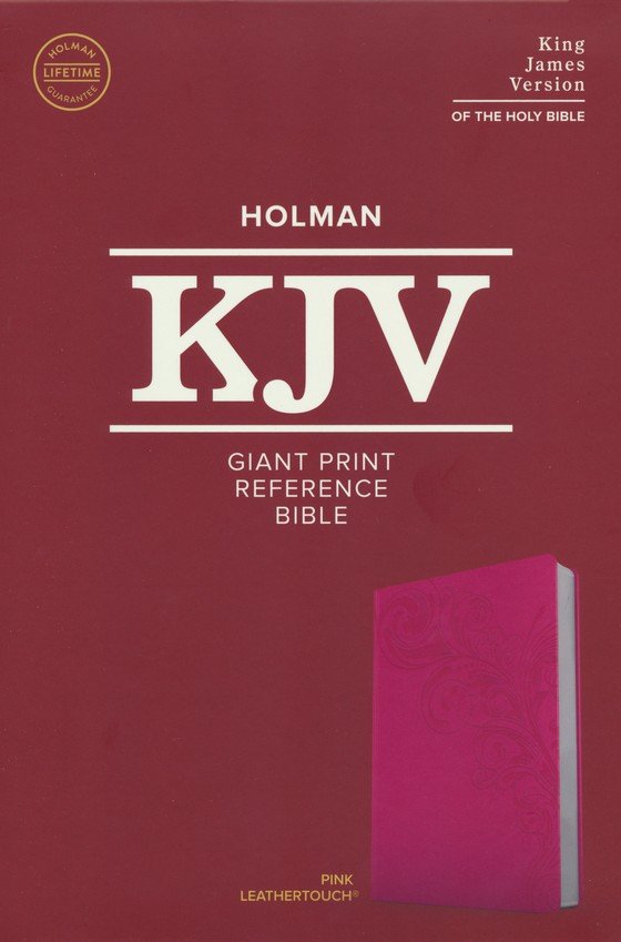 KJV Giant Print Reference Bible, Pink LeatherTouch