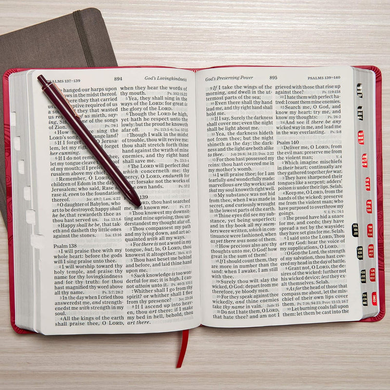 KJV Giant Print Reference Bible, Pink Leathertouch, Indexed