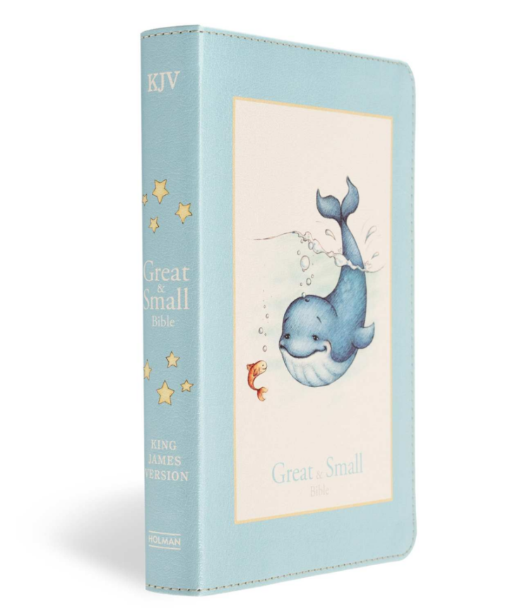 KJV Great and Small Baby Bible Baby Blue Leathertouch