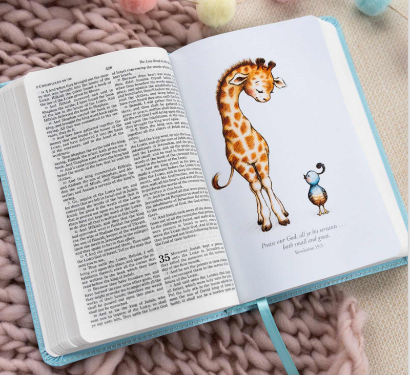 KJV Great and Small Baby Bible Baby Blue Leathertouch