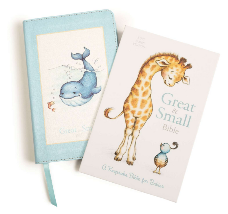 KJV Great and Small Baby Bible Baby Blue Leathertouch
