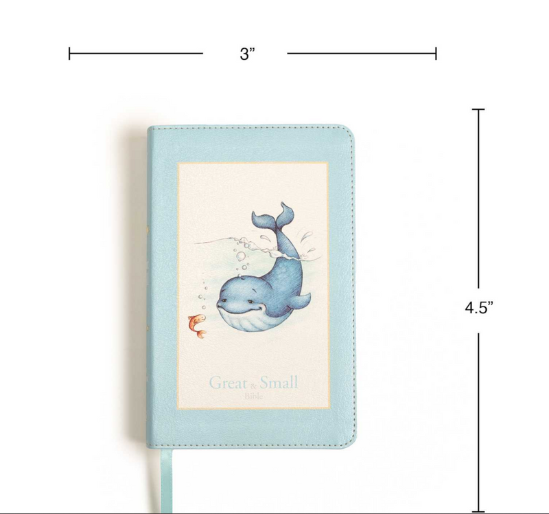 KJV Great and Small Baby Bible Baby Blue Leathertouch